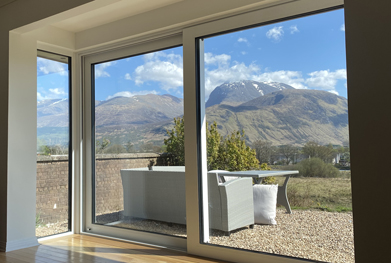 Ben Nevis view from Lounge at Lapwing Rise